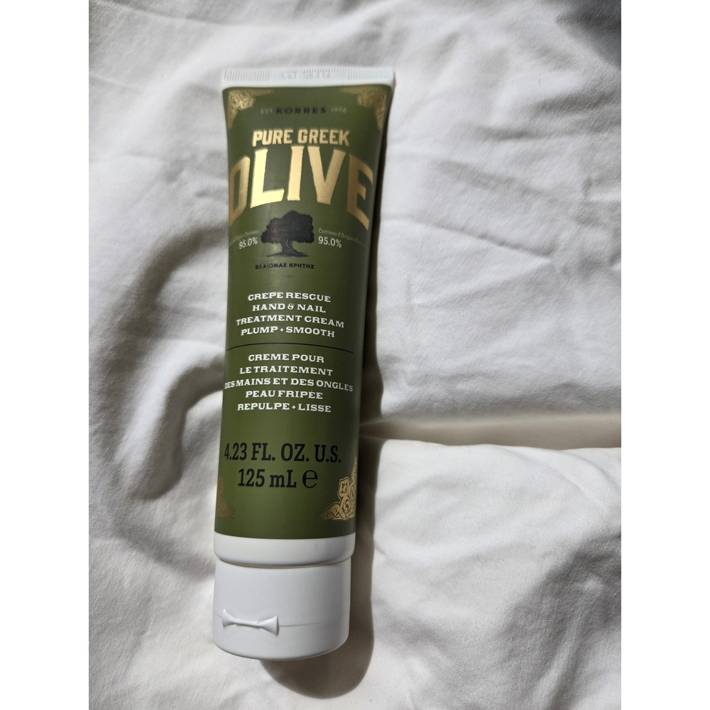 Korres Pure Greek Olive Crepe Rescue Hand Nail Treatment Cream 4.23 Fl Oz 125 mL